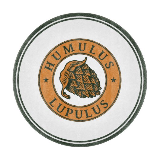  donkergroen bruin hop bier inkt kunst vector snijplank (Voorkant)