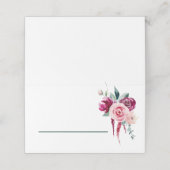 Donkergroen, Burgundy & Blush Boho Place Card Plaatskaartje (Buitenkant ongevouwen)