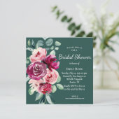 Donkergroen, Burgundy & Blush Boho Vrijgezellenfee Kaart (Staand voorkant)