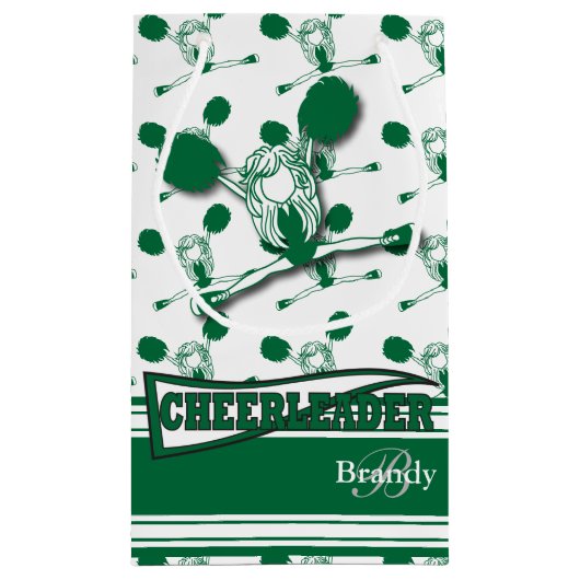 Donkergroen Cheerleader - DIY Tekst Klein Cadeauzakje (Achterkant)