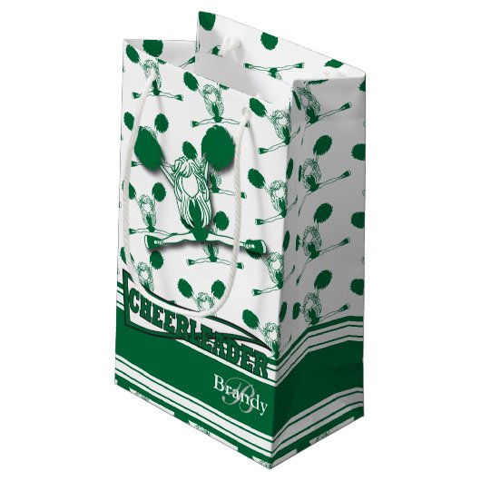 Donkergroen Cheerleader - DIY Tekst Klein Cadeauzakje (Achterkant Gekanteld)