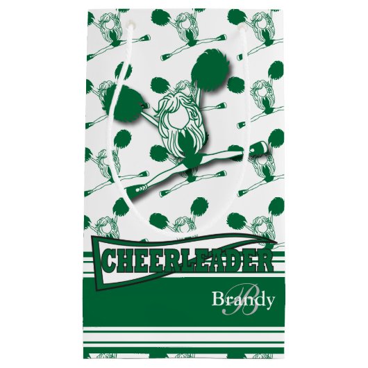 Donkergroen Cheerleader - DIY Tekst Klein Cadeauzakje (Voorkant)