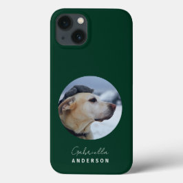 Donkergroen Custom Baby Pet Dog Foto en Naam Case-Mate iPhone Case