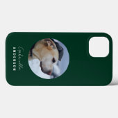 Donkergroen Custom Baby Pet Dog Foto en Naam Case-Mate iPhone Case (Achterkant (horizontaal))