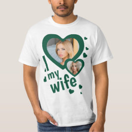 Donkergroen Custom Ik hou van mijn vrouw mannen t  T-shirt