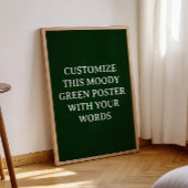 Donkergroen Custom Wedding Poster Moody Unique