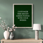 Donkergroen Custom Wedding Poster Moody Unique