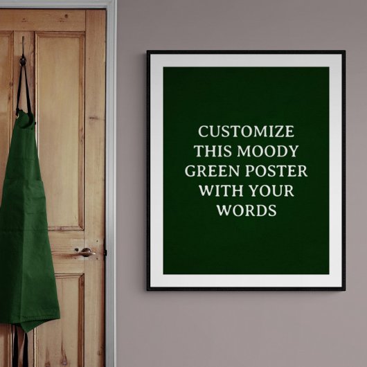 Donkergroen Custom Wedding Poster Moody Unique