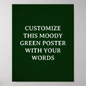 Donkergroen Custom Wedding Poster Moody Unique (Voorkant)