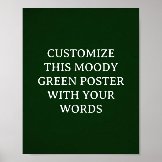 Donkergroen Custom Wedding Poster Moody Unique (Voorkant)