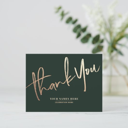 Donkergroen dank u Elegant Universal Briefkaart (Staand voorkant)