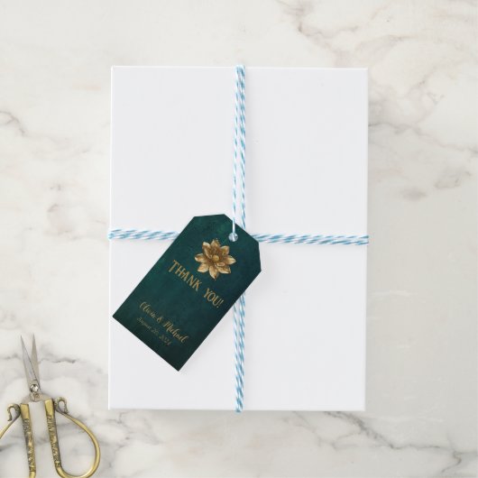 donkergroen dank u Favor tag Cadeaulabel (Met Touw)