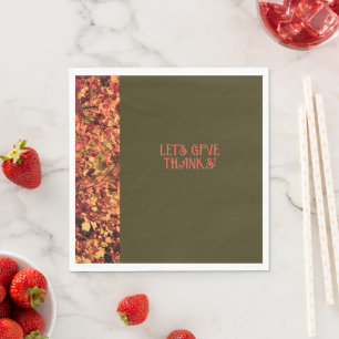 Donkergroen diner Herfst Happy Bedankt geven Servet