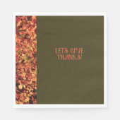 Donkergroen diner Herfst Happy Bedankt geven Servet (Voorkant)