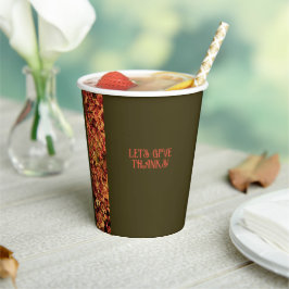 Donkergroen diner Herfstfeest Happy Thanksgiving Papieren Bekers