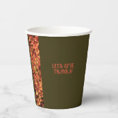 Donkergroen diner Herfstfeest Happy Thanksgiving Papieren Bekers (Voorkant)