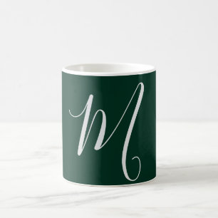Donkergroen Eenvoudig Elegant Modern Eigen Naam Mo Koffiemok