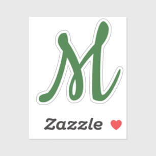 Donkergroen Eenvoudig Elegant Modern Eigen Naam Mo Sticker