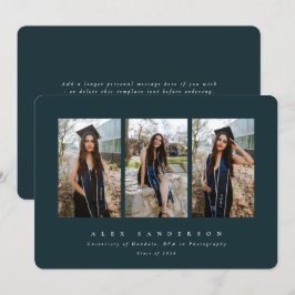 Donkergroen, eenvoudig, modern, driedubbel fotoAfs Aankondiging