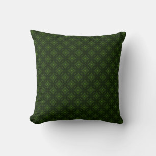 Donkergroen elegant geometrisch tegel patroon kussen