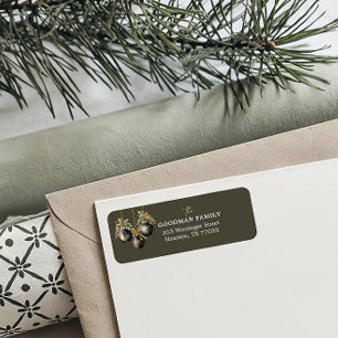 Donkergroen Elegant groen Kerstmis Chic Etiket