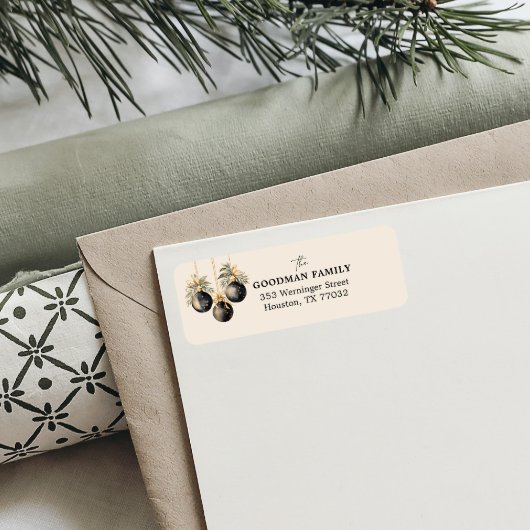 Donkergroen Elegant groen Kerstmis Chic Etiket