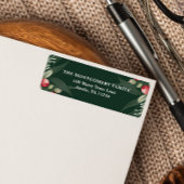 Donkergroen Elegant groen Kerstmis Chic Etiket