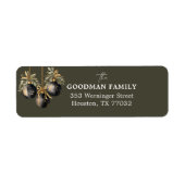 Donkergroen Elegant groen Kerstmis Chic Etiket (Voorkant)