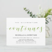 Donkergroen Elegant Huwelijk Elopement Kaart (Staand voorkant)