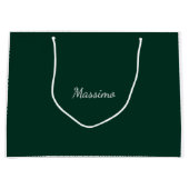 Donkergroen Elegant Informeel Eigen Naam Handschri Groot Cadeauzakje (Voorkant)