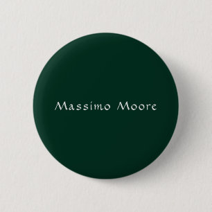 Donkergroen Elegant Informeel Eigen Naam Handschri Ronde Button 5,7 Cm
