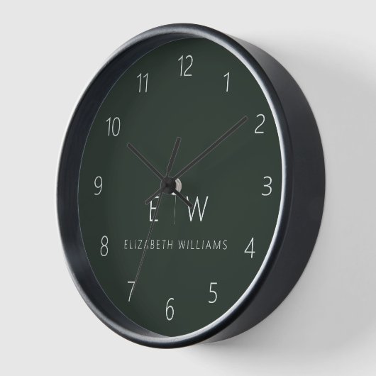 Donkergroen Elegant Modern Minimalistisch Monogram (Hoek)