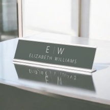 Donkergroen Elegant Modern Minimalistisch Monogram