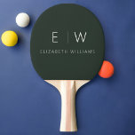 Donkergroen Elegant Modern Minimalistisch Monogram Tafeltennisbatje<br><div class="desc">Verhoog je ping pong spel met onze Classic Elegant Modern Minimalist Monogram Ping Pong Paddle. Deze zorgvuldig vervaardigde peddel combineert tijdloze verfijning met hedendaags minimalisme en voegt een vleugje verfijning toe aan uw lucifers. Ontworpen met precisie en nauwgezette aandacht voor detail, is deze peddel meer dan alleen sportuitrusting; het is...</div>