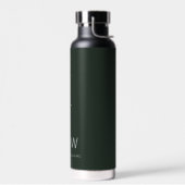 Donkergroen Elegant Modern Minimalistisch Monogram Waterfles (Links)