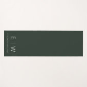 Donkergroen Elegant Modern Minimalistisch Monogram Yogamat (Voorkant (horizontaal))