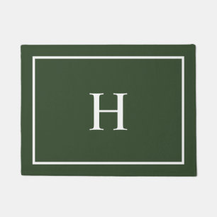 Donkergroen Elegant Modern Monogram Deurmat