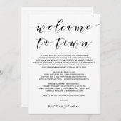 Donkergroen Elegant Welkom in de stad Kaart (Voorkant / Achterkant)