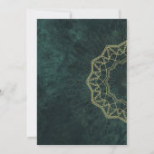 Donkergroen Elegante Moslim Nikah Uitnodiging (Achterkant)