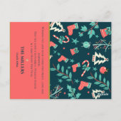 Donkergroen Elegante Vrolijke Kerstfoto Groet Briefkaart (Achterkant)