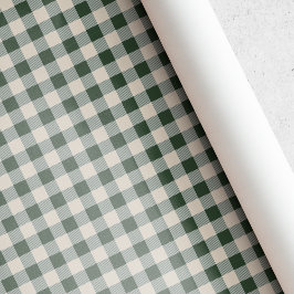 Donkergroen en beige Buffalo geruite Kerstmis Cadeaupapier
