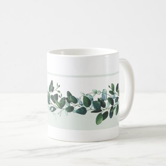 Donkergroen en blauw Eucalyptus blaast de Mok van  (Voorkant rechts)