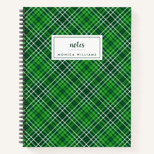 Donkergroen en bosgroen patroonpatroon notitieboek (Voorkant)