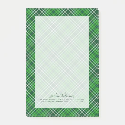 Donkergroen en bosgroen patroonpatroon post-it® notes (Voorkant)