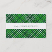 Donkergroen en bosgroen patroonpatroon visitekaartje (Achterkant)