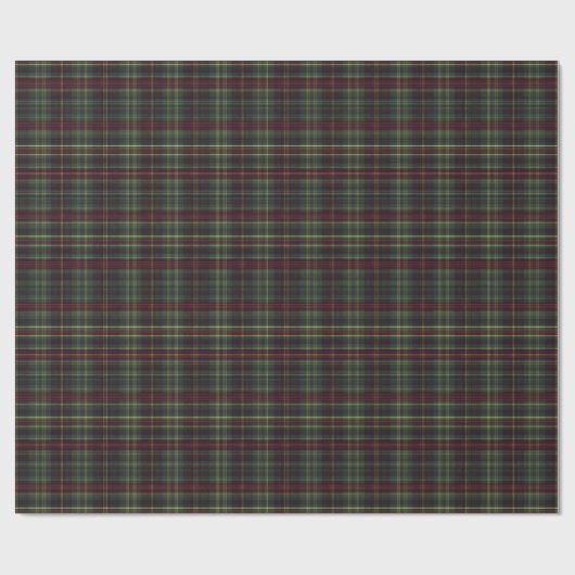 Donkergroen en Bourgogne Plaid – Traditioneel Cadeaupapier (Vlak)