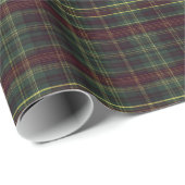 Donkergroen en Bourgogne Plaid – Traditioneel Cadeaupapier (Rol Hoek)