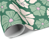 Donkergroen en crème wit Verjaardag Wrapping Papie Cadeaupapier (Rol Hoek)