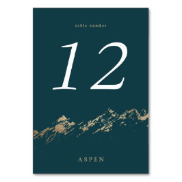 Donkergroen en Faux Gold Foil Mountains Table Kaar Kaart