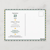 Donkergroen en gele argyle-Baby shower Briefkaart (Achterkant)